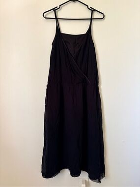 Banana Republic Black Spaghetti-Strap Midi Dress